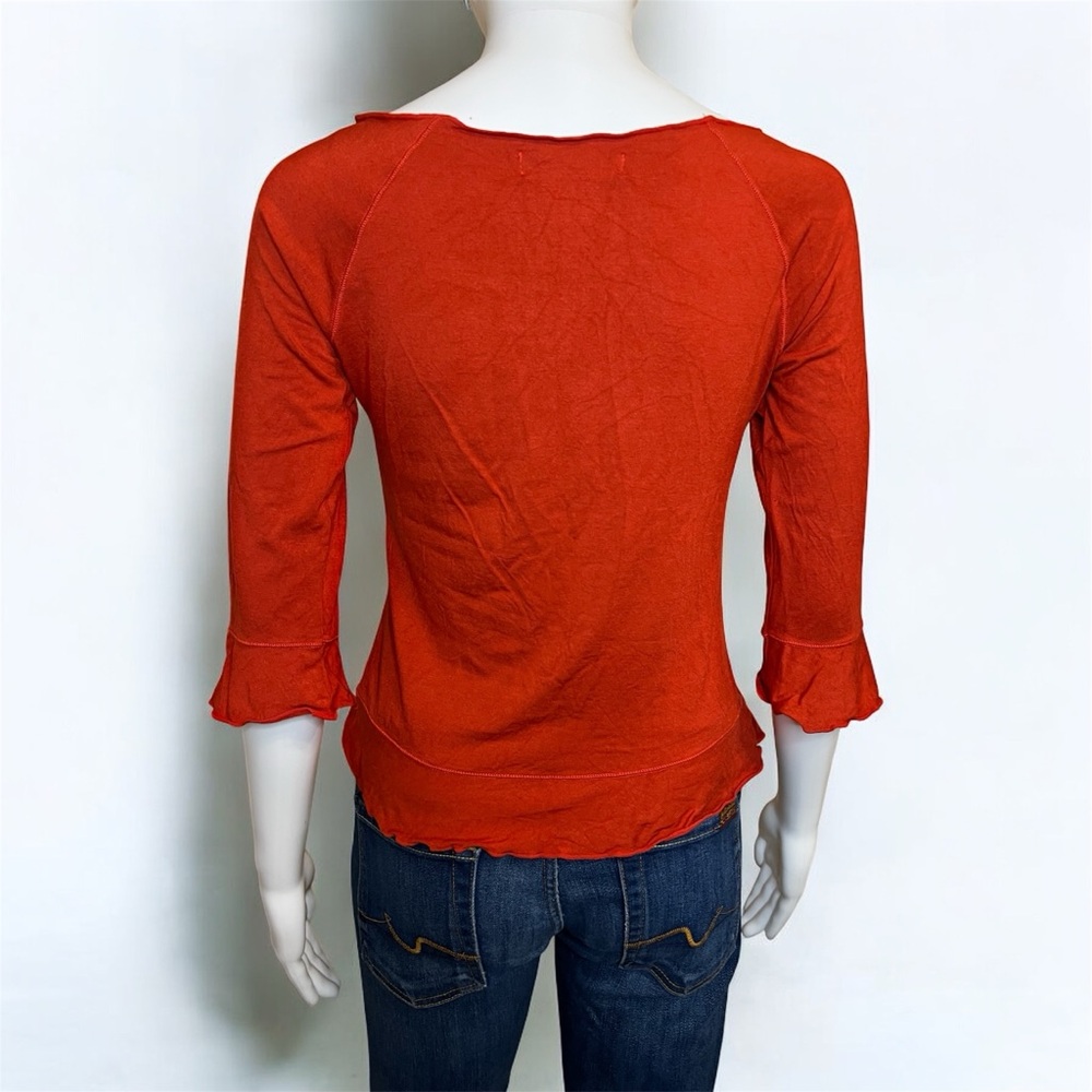 Orange Ruffle Blouse - Picture 7 of 8